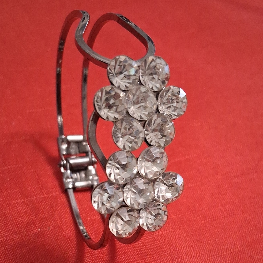 Vintage Rhinestone Clamper Bracelet